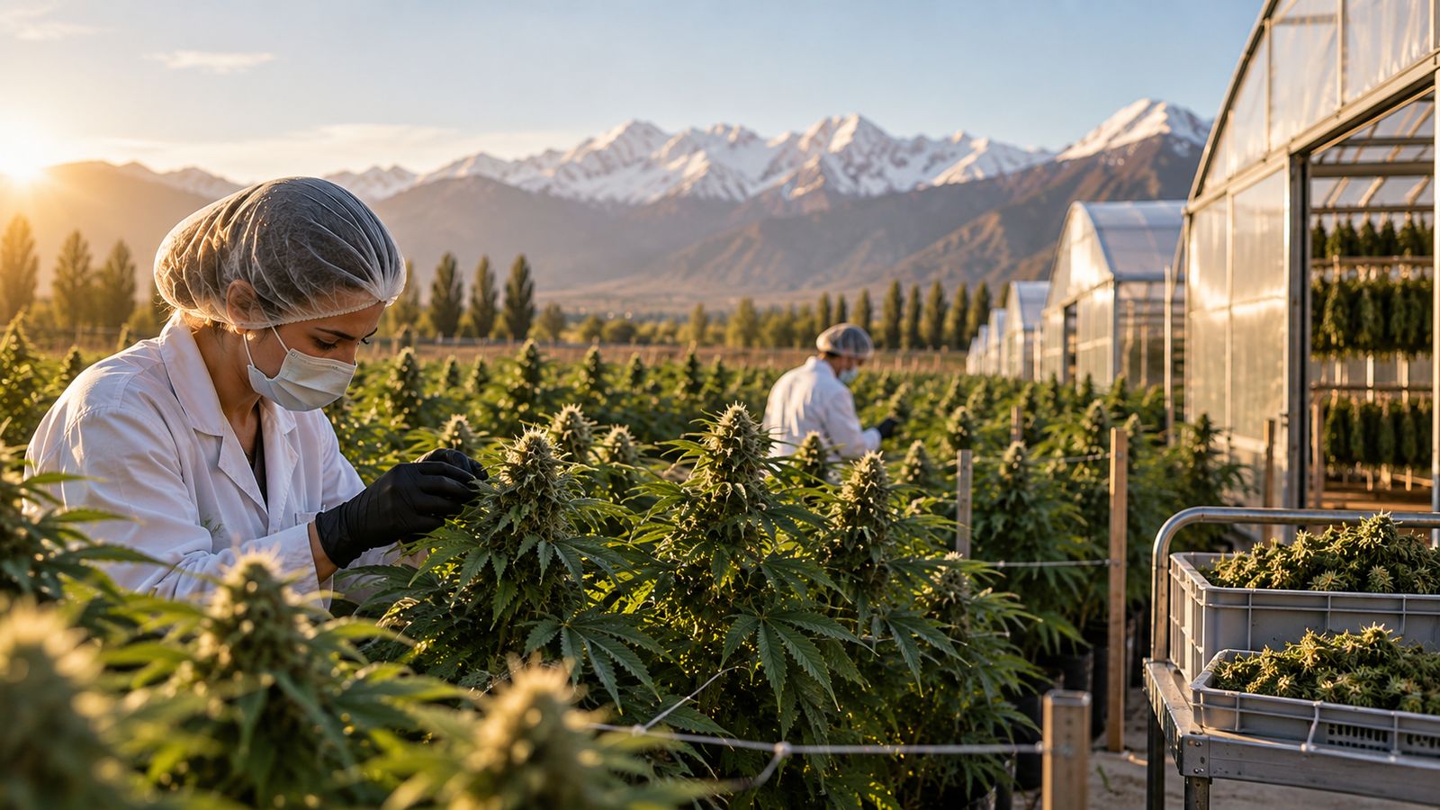 Cultivo de cannabis al pie de la montaña